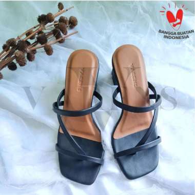 Varens - Sandal Heels Kantor Hak Tahu Hak Kaca Hak Tinggi Hak Chunky Casual Wedges Trendy Anti Slip 