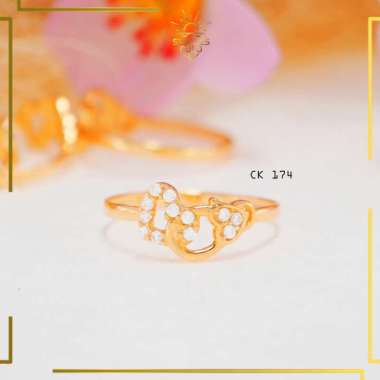 CINCIN WANITA EMAS MODEL LOVE SERIES MEWAH EMAS TUA EMAS ASLI KADAR 16K (700) CINCIN WANITA ELEGAN K