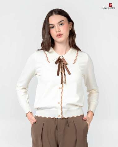Elizabeth Clothing - Sweater Wanita Rajut | Kancing Depan 0559-2761 Brown
