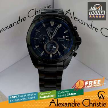 JAM TANGAN PRIA ALEXANDRE CHRISTIE CHRONO ORIGINAL STAINLES FULL BLACK CHRONO 6652 AC 6652 AC6652 AC
