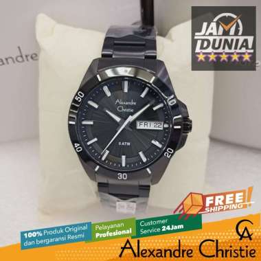 JAM TANGAN PRIA ALEXANDRE CHRISTIE ORIGINAL ANALOG BLACK STAINLES 6683 AC 6683 AC6683 ACF6683 NG CT