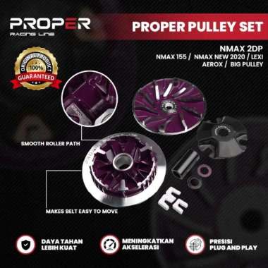 PULLEY SET PROPER N-MAX OLD 2DP / N-MAX NEW / AEROX NEW OLD / LEXI BIG PULLEY PROPER RACING LINE ORI