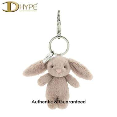 JELLYCAT BASHFUL BUNNY BAG CHARM 100% ORIGINAL BLUSH