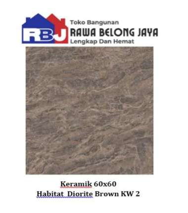 Keramik 60x60 Habitat Diorite Brown KW2 isi 1.08 / Keramik Lantai Glossy 60X60