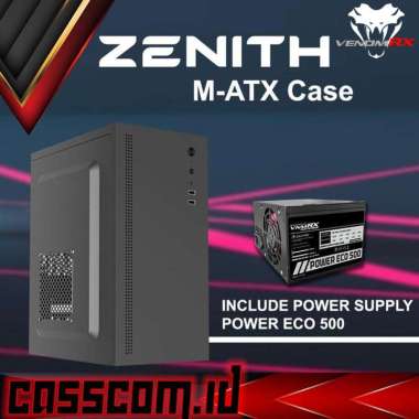 Casing VenomRx ZENITH m-ATX + PSU Powercore 300watt PC Case