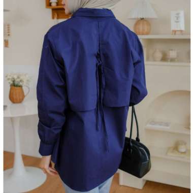 Odeca | Tied Back Top | Kemeja daily Navy