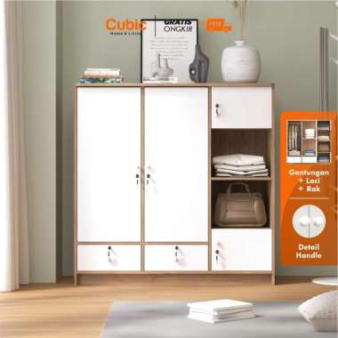 Cubic Lemari Pakaian 3 Pintu / Lemari Baju Laci / LUNA BLR 130 MD LUNA BLR 130 MD