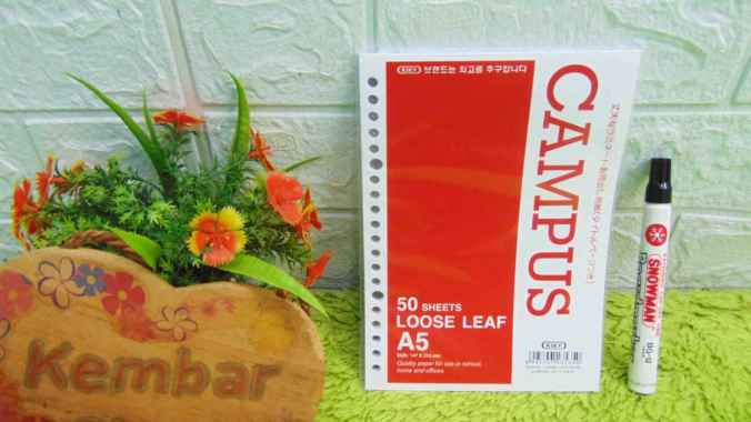 A5 LOOSE LEAF BERGARIS PUTIH MOTIF ISI BINDER LUCU Putih