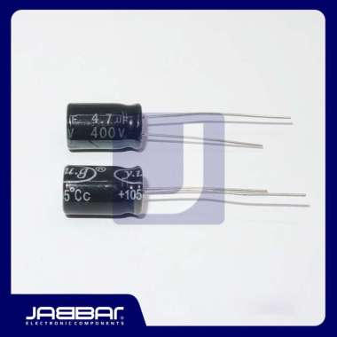 4.7uF 400V DIP2 (L= 1.3 cm W= 0.8 cm)