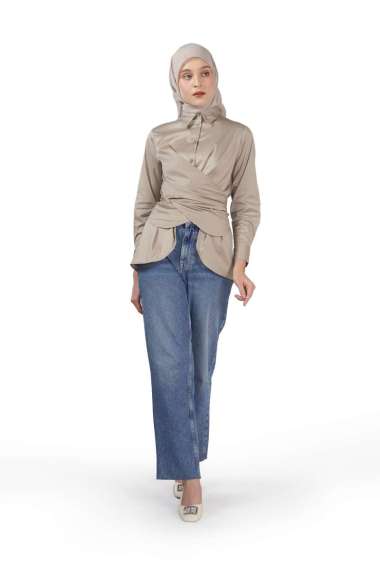 Nada Puspita - Astoria Wrap Shirt - Vintage Khaki M