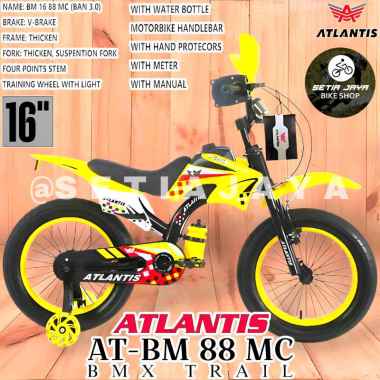 Sepeda BMX Trail 16 Inch ATLANTIS AT-BM 88 MC Frame Steel, Ban Jumbo 3.0, Sepeda Anak BMX Motor Trai