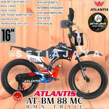 Sepeda BMX Trail 16 Inch ATLANTIS AT-BM 88 MC Frame Steel, Ban Jumbo 3.0, Sepeda Anak BMX Motor Trai