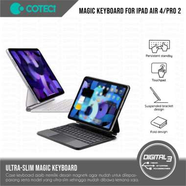 COTECI Smart Magic Keyboard Leather Case Magnetic Wireless for Ipad Air 4 / Air 5 / Pro 2 11" / iPad