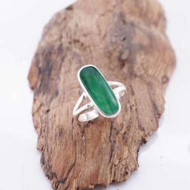 Cincin Wanita Perak Asli 925 Green Jade Giok Hijau Jadessa 24