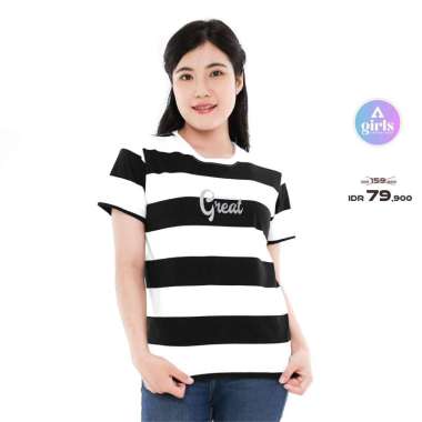 Aerostreet T Shirt Great Black Stripe Woman Kaos T Shirt 1B100 M