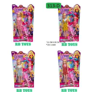 MAINAN ANAK PEREMPUAN BONEKA SET + STROLER 313-D
