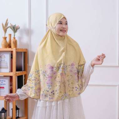 VESELKA Syaratha Kerudung Bergo | Hijab Jilbab Syari Khimar Instan Motif Bunga Printing Jumbo Spring