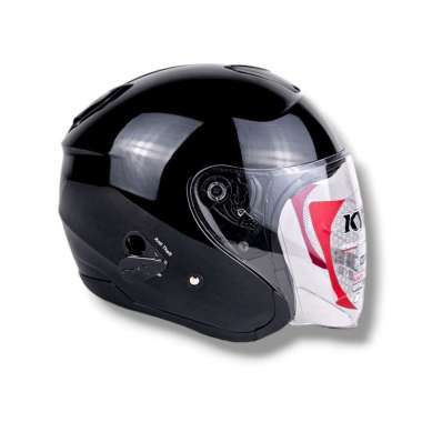 HELM KYT KYOTO SINGGLE VISOR ORIGINAL SNI DOT M BLACK GLOSSY