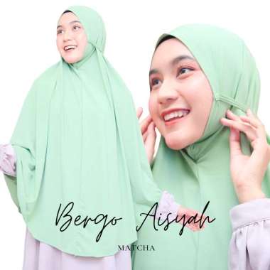 Hijab Syari Jilbab Instan Bergo Tali Aisyah Jumbo Jersey MATCHA
