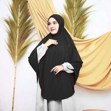 Hijab Syari Jilbab Instan Bergo Tali Aisyah Jumbo Jersey HITAM