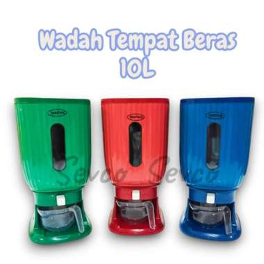 Rice Box Plastik 10 Liter 182804/ Tempat Beras Otomatis Meja / Dispenser Beras Anti Serangga