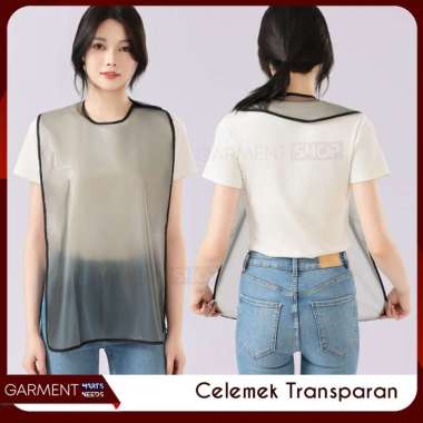 Apron Anti Air Minyak Celemek Masak Waterproof PVC Transparan Kitchen Apron Pelindung Baju