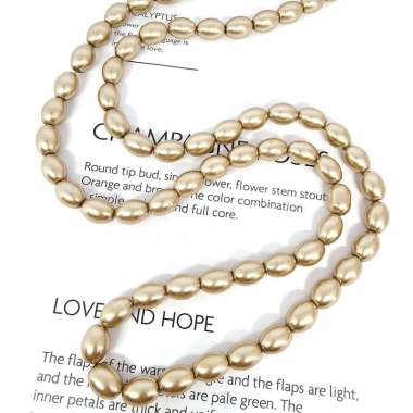 Mutiara Sintetis Oval Berat Premium Mutsin Manik Manik DIY (6mm & 8mm) - BH155 MOCCA (8MM)