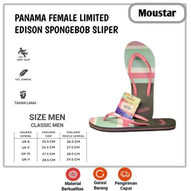 Sandal Jepit Panama Wanita Limited Edition Spongebob Squarepants Warna Lapis 7