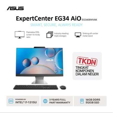 All-in-One PC AIO ASUS ExpertCenter EG3408WVAK-BPC785W | I7-1355U 8GB 512GB SSD WIN11 HOME 23.8" FHD