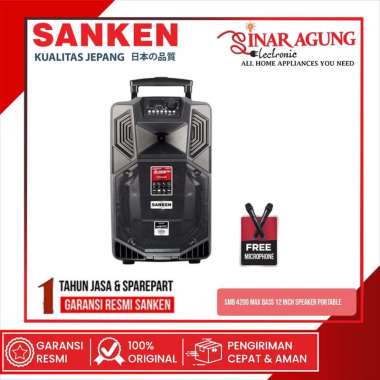 SANKEN SMB-4200 MAX-BASS SPEAKER PORTABLE AKTIF 12 INCH BASS KENCANG BATERAI TANAM - GARANSI RESMI -