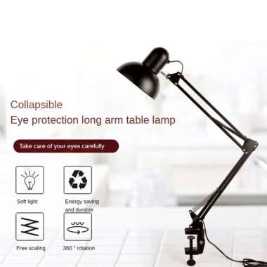 GOTP Holder Lampu Meja Belajar LED Bracket Adjustable Clamp E27 260V - GOT-27 Hitam