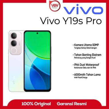 Hp Vivo Y19s Pro Ram 4GB Internal 128GB Garansi Resmi Silver