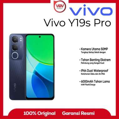 Hp Vivo Y19s Pro Ram 4GB Internal 128GB Garansi Resmi Black