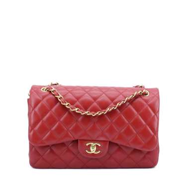 Chanel Classic Jumbo Red Lamb GHW I16114C