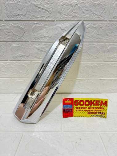 Cover Tutup Knalpot RPM X-Ride Crom Cover Tameng Knalpot X-Ride Chrome PNP