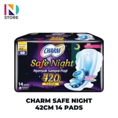 Charm Safe Night 42cm Isi 4 Pads/7 Pads/14 Pads (1 Pcs/pack) Pembalut CSN 42CM - 14 PADS