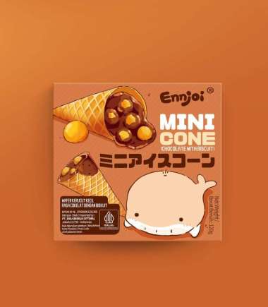 Ennjoi Wafer Mini Cone Coklat /Cone Strawberry /Cone Yogurt /Wafer Kerucut Kecil cone coklat