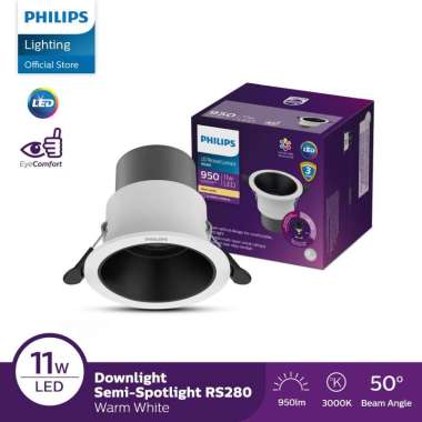 Lampu Philips Downlight Spotlight RS280 11W 3000K 50° D75 – Cahaya kuning General Mounting