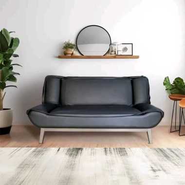 Sofa bed oscar hitam kulit sintetis