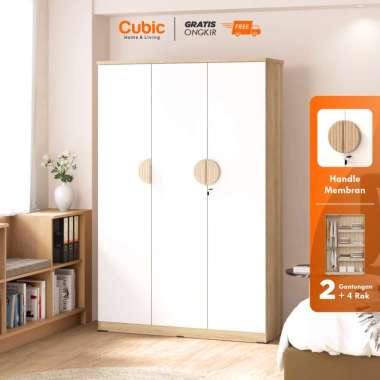 Cubic Lemari Pakaian Minimalis / Lemari Baju 3 Pintu / LUNA LP 3P - HM LUNA LP 3P - HM