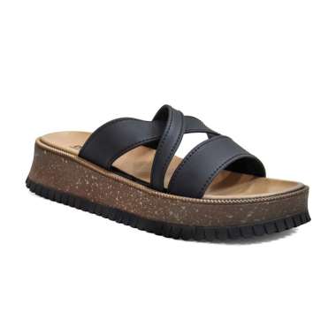 Dr. Kevin Sandal Selop Wanita Hak Rata Tinggi Flat Sandals 571-135 Hitam 36-37
