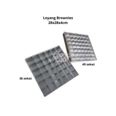 Loyang Brownies Sekat 28 x 28 x 4cm 49 sekat