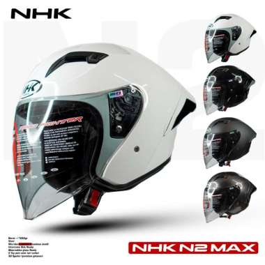 Helm NHK N2 MAX Single Visor RHD LENS - Helm half Face NHK ORIGINAL L WHITE