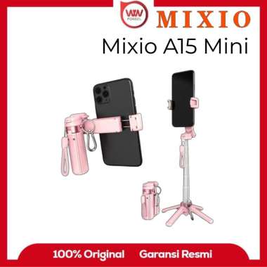 MIXIO A15 Mini Premium Pocket Grip Tripod Mini Selfie Stick Remote Control Tripod 3 In 1 Tongsis Tri
