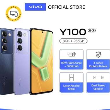 Vivo Y100 5G 8/128GB 8/256GB Baterai 5000mAh 80W FastCharge NFC Garansi Resmi Vivo Indonesia 128GB H