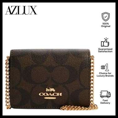 Mini Wallet On A Chain Gold Brown Black