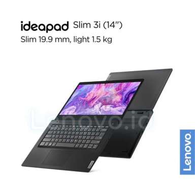 Laptop lenovo ideapad slim 3 intel pentium silver n5030 512 GB Hitam
