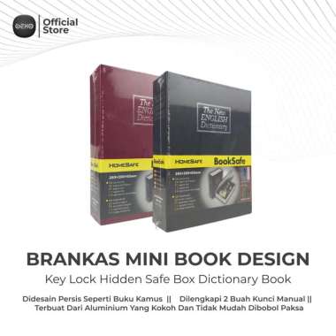 Gexo Brankas Mini Buku Key Lock Hidden Safe Box Dictionary Model Book Ukuran Sedang Black