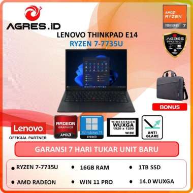 LENOVO THINKPAD E14 G6 RYZEN 7 7735U 16GB 1TB W11PRO 14.0WUXGA Bundle Large