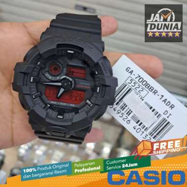JAM TANGAN PRIA CASIO DIGITAL ORIGINAL RUBBER BLACK AND BOLD RED BLACK RED G-SHOCK GA-700BBR-1ADR G